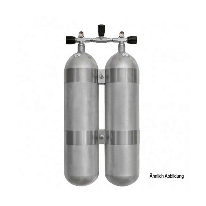 Faber Doppel 12 L lang/ 232 bar - Steel Beast - TG mit V4tec Schellen