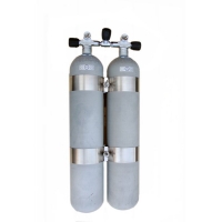 Faber Doppel 8 L/300 bar TG -Hot Dipped- mit V4tec Schellen und Absperrbrücke (schmaler Abstand)