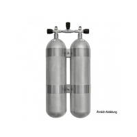 Faber Doppel 8 L/300 bar TG -Hot Dipped- mit V4tec Schellen und Absperrbrücke (breiter Abstand)