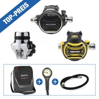 TOP-SET: Apeks Atemregler Set XTX 200 / 40 DIN inkl. Octopus, Tache, Finimeter, Inflatorschlauch