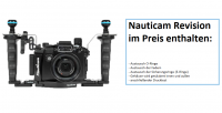 Nauticam Pro Set Unterwassergehäuse für Sony RX100 5 - NA-RX100V Pro Package (Inc. flexitray. right handle. two mounting balls. M14 vacuum valve. shutter extension)