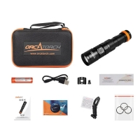 OrcaTorch - DC710 Tauchlampe mit USB-C-Direktladung, 2 x Akku, max. 3000 Lumen